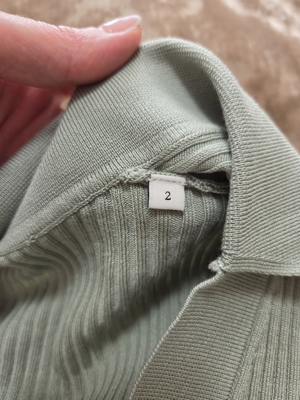 SANDRO Ribbed Cardigan With Polo Collar - Picture 13 of 13